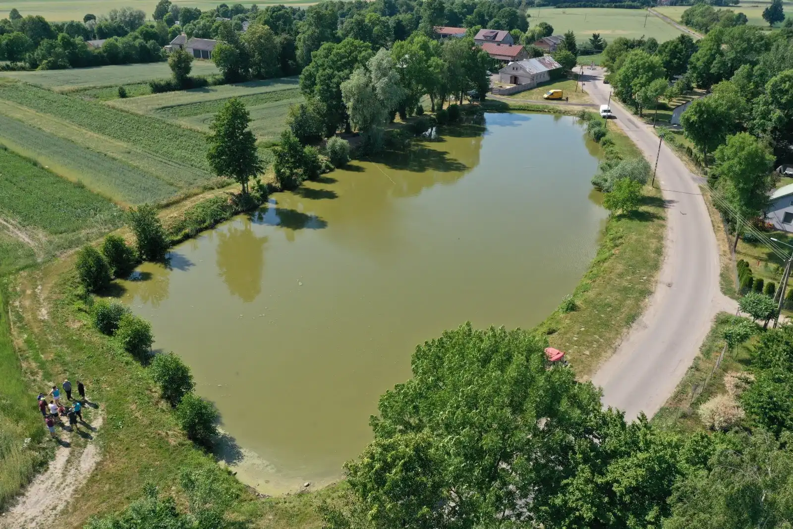 Czyszczenie stawu i zagospodarowanie terenu wokół stawu w miejscowości Koziczyn, Gmina Regimin - przed
