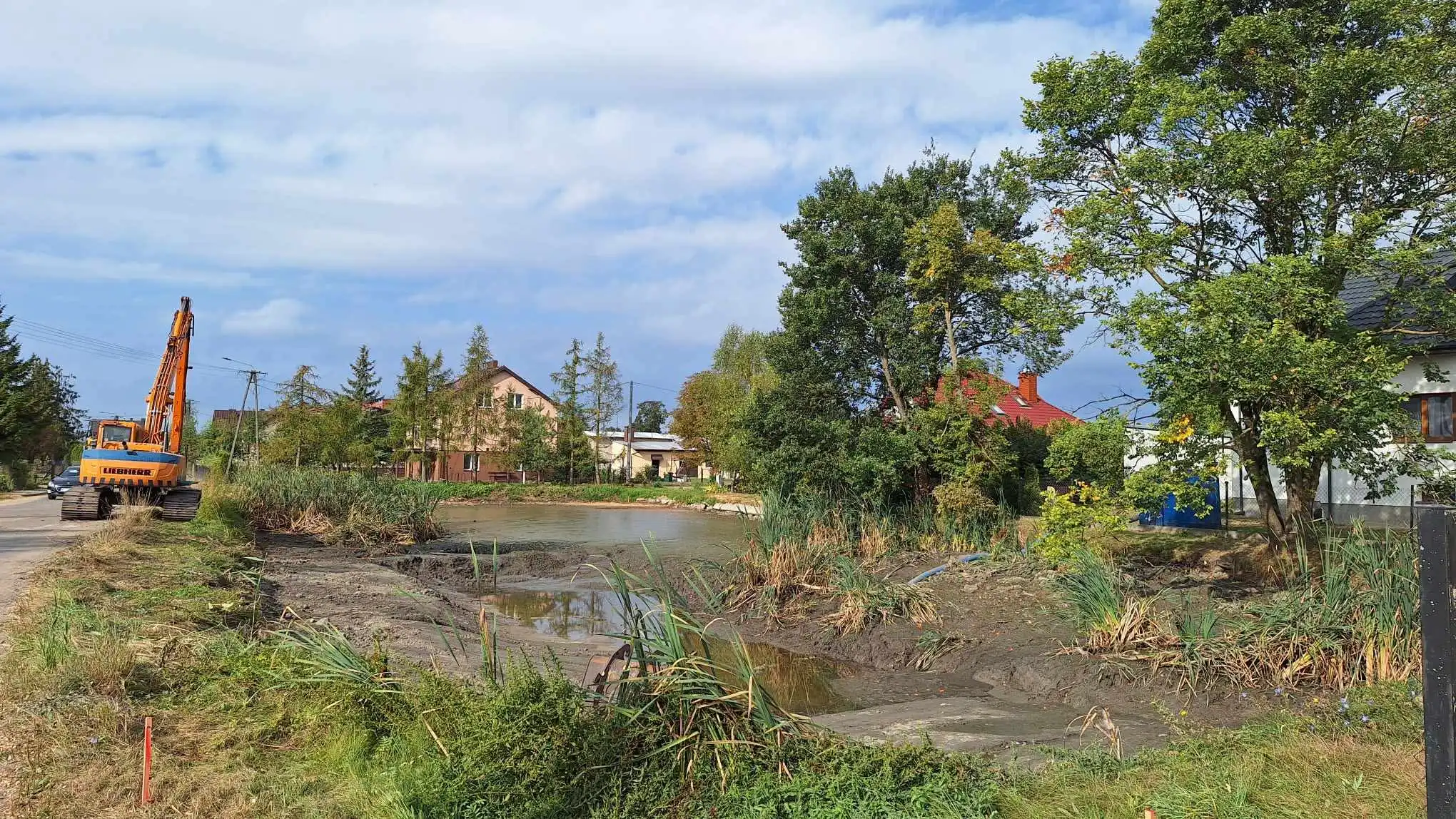 Przebudowa otwartego zbiornika retencyjnego w Mchowie, Gmina Przasnysz - przed