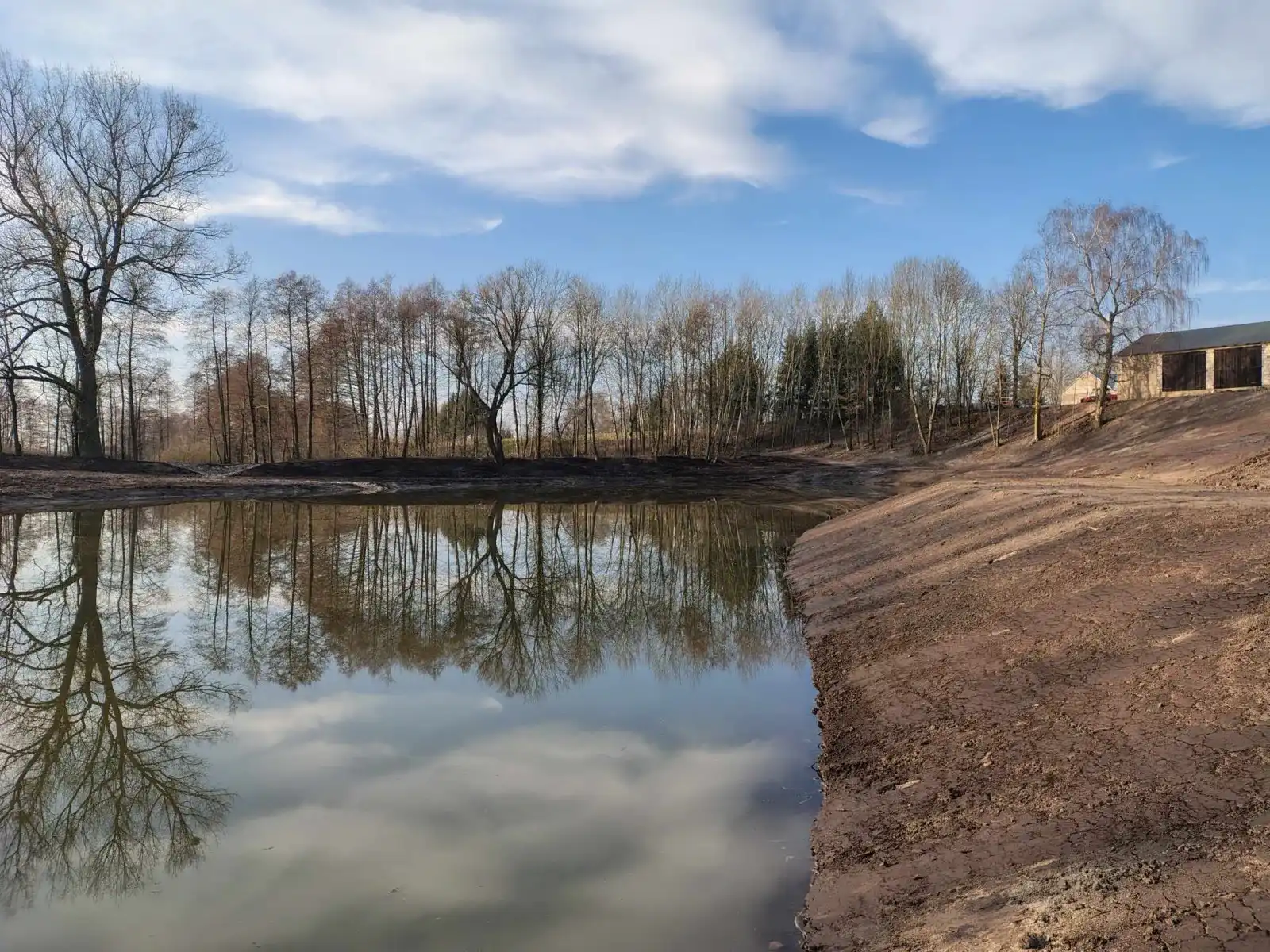 Przebudowa zbiornika wodnego o charakterze retencyjnym na działce nr ew. 109 w m. Naguszewo, Gmina Rybno - po